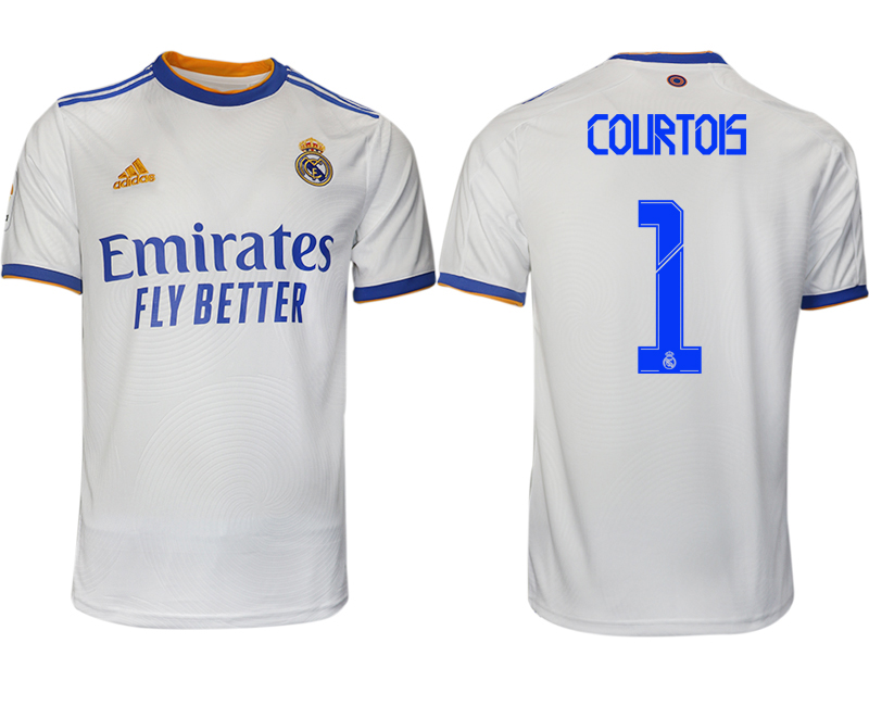 Men 2021-2022 Club Real Madrid home aaa version white #1 Soccer Jerseys